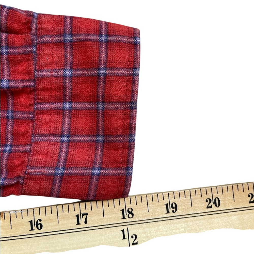 EDDIE BAUER Red/Blue Plaid Flannel-Like Button-Down Shirt Top - Size Small - Picture 12 of 16